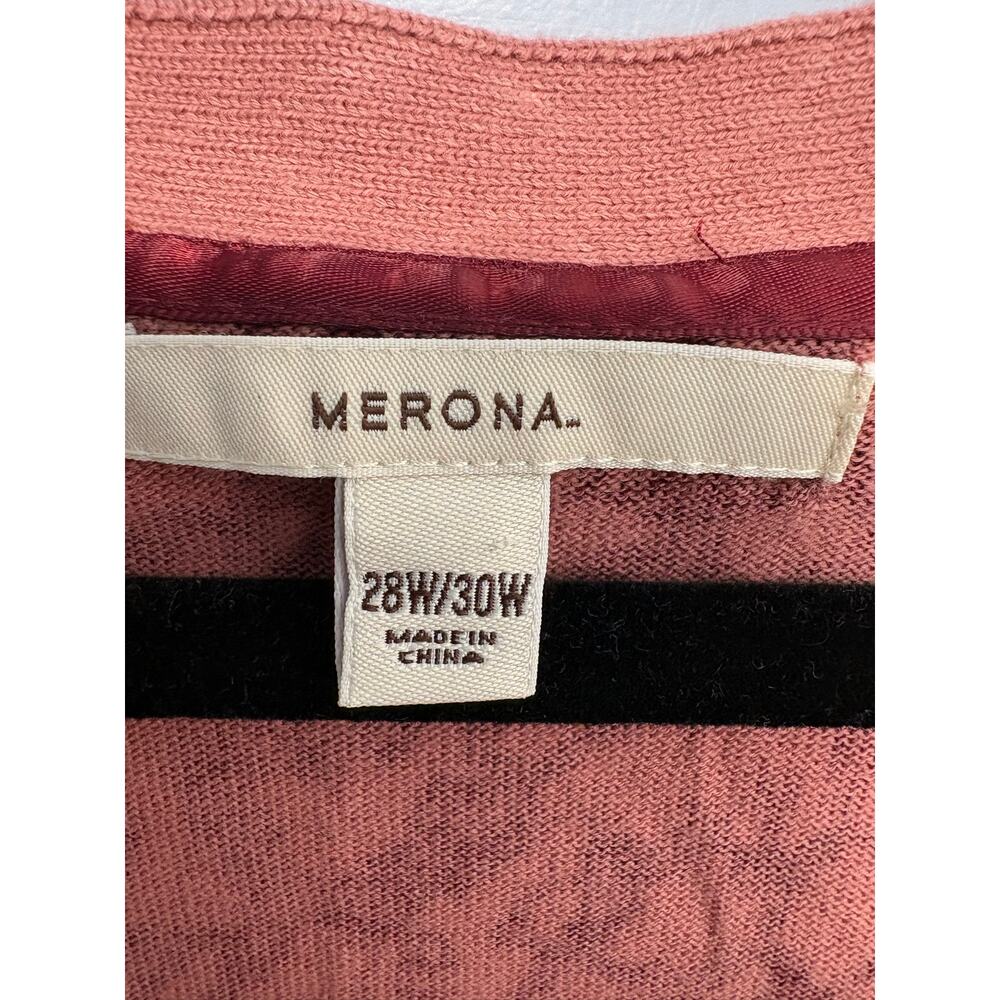 Merona Maroon Floral Cardigan Sweater Button Up V-Neck Plus Size 28W 30W 4X - Picture 3 of 5